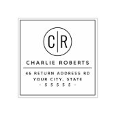 モノグラムイニシャルモダンミニマル差出人住所 ラバースタンプ (インプリント)