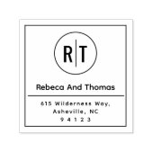 モノグラムイニシャルモダンミニマル差出人住所ru セルフインキングスタンプ (デザイン)