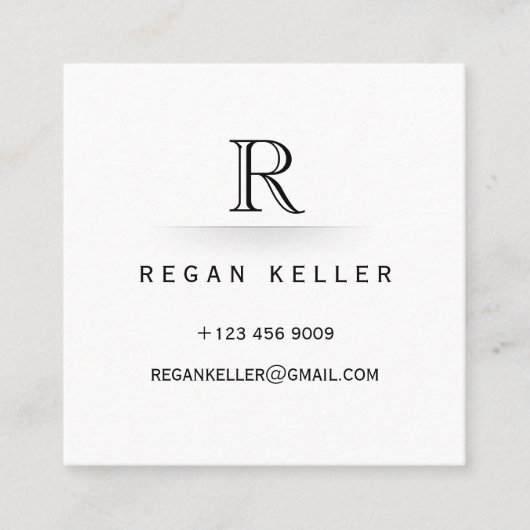 モノグラムイニシャルモダンメンスコールカード コーリングカード (正面)