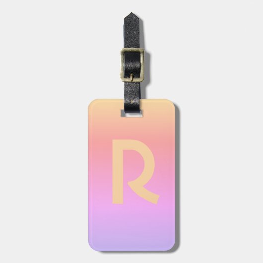 モノグラムイニシャルモダンレターピスタイリッシュンク ラゲッジタグ (正面縦)