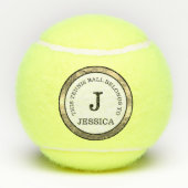 モノグラムイニシャルモダン名 テニスボール (裏面)