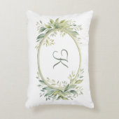モノグラムイニシャルユーカリプスグリーン アクセントクッション (正面(垂直))