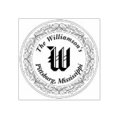 モノグラムイニシャルラウンドフィリグリーのサラウンド名addy ラバースタンプ (インプリント)