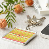 モノグラムイニシャルレインボーストライプズモダン キーホルダー (側面)