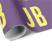 モノグラムイニシャルレターインディゴイエロー ミニマル ラッピングペーパー (ロールコーナー)