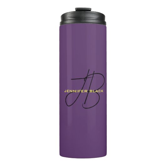 モノグラムイニシャルレターインディゴミニマルモダンリスト タンブラー (正面)