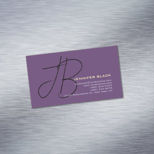 モノグラムイニシャルレターインディゴミニマルモダンリスト マグネット名刺 (インサイチュ)