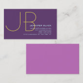 モノグラムイニシャルレターインディゴミニマルモダンリスト 名刺 (正面/裏面)