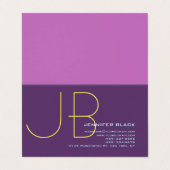 モノグラムイニシャルレターインディゴミニマルモダンリスト 名刺 (外部フラット)