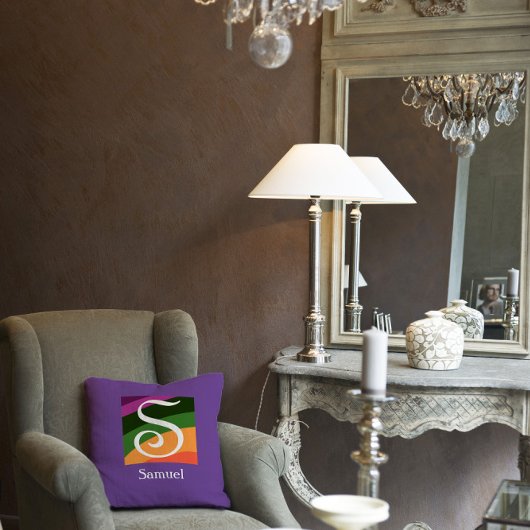 モノグラムイニシャルレターラベンダー装飾用クッション クッション