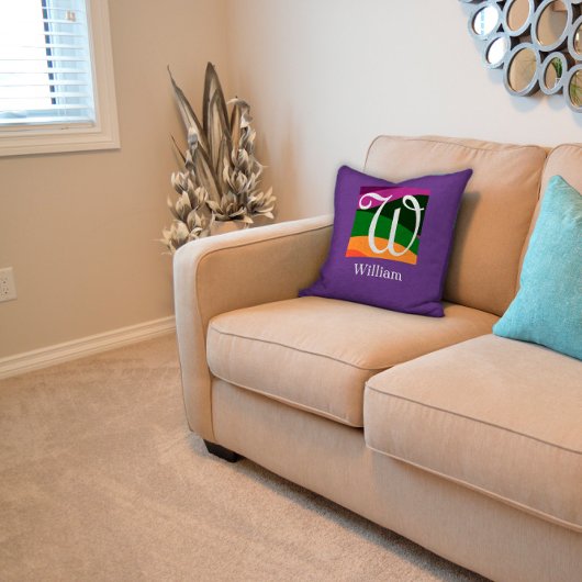 モノグラムイニシャルレターラベンダー装飾用クッション クッション