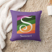 モノグラムイニシャルレターラベンダー装飾用クッション クッション (ブランケット)