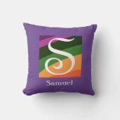 モノグラムイニシャルレターラベンダー装飾用クッション クッション (正面)