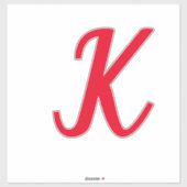 モノグラムイニシャルレターレッドはっきりした名前をカスタムする文字 シール (シート)