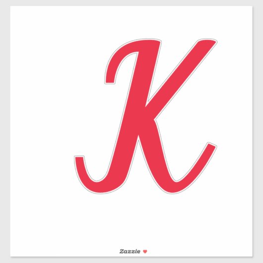 モノグラムイニシャルレターレッドはっきりした名前をカスタムする文字 シール (シート)