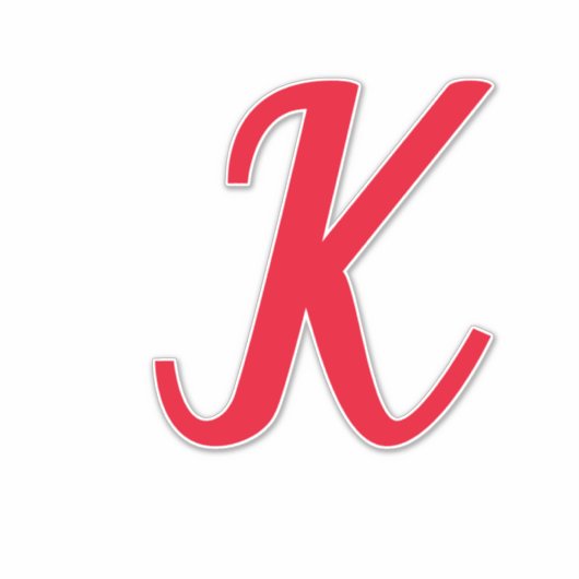 モノグラムイニシャルレターレッドはっきりした名前をカスタムする文字 シール (正面)