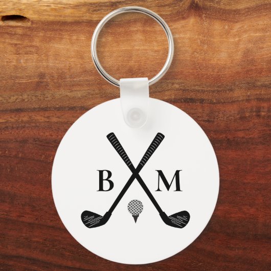 モノグラムイニシャルレター自分のゴルフクラブを作成 キーホルダー (裏面)