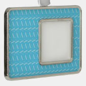 モノグラムイニシャルレターA，アクアブルー シルバープレートフレームオーナメント (右)