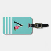 モノグラムイニシャルレターA (ホワイトピンクローズ) ラゲッジタグ (正面横)