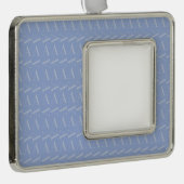 モノグラムイニシャルレターA，青 シルバープレートフレームオーナメント (右)
