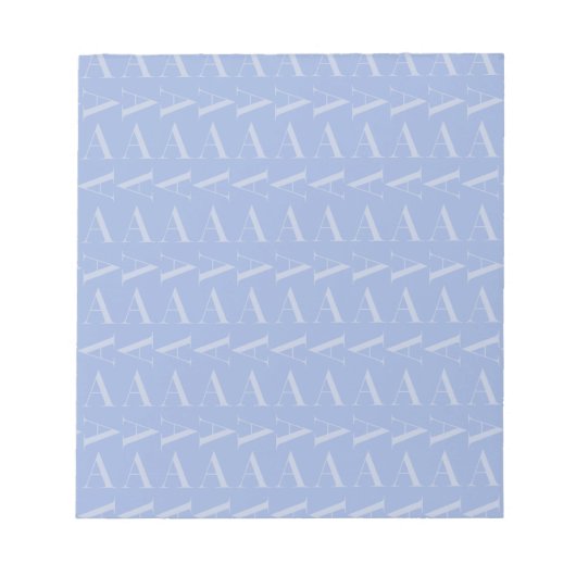 モノグラムイニシャルレターA，青 ノートパッド (正面)