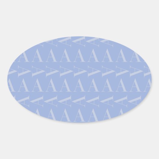 モノグラムイニシャルレターA，青 楕円形シール (正面)