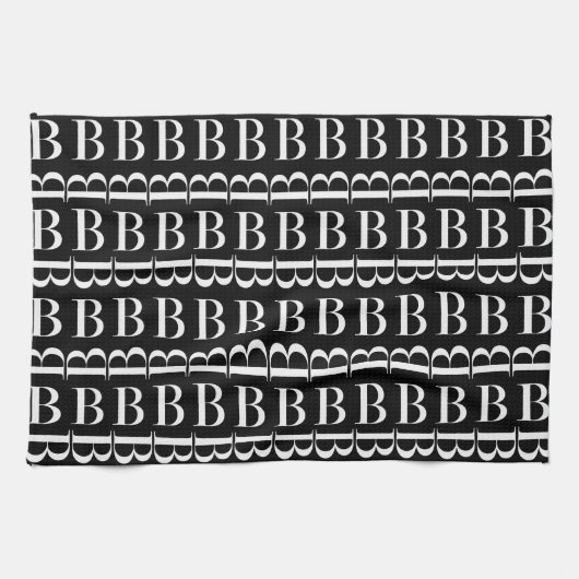 モノグラムイニシャルレターB キッチンタオル (横)