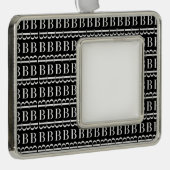 モノグラムイニシャルレターB シルバープレートフレームオーナメント (右)