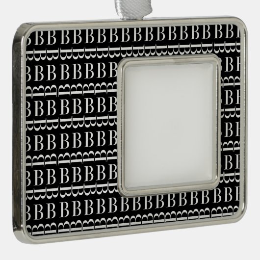 モノグラムイニシャルレターB シルバープレートフレームオーナメント (右)