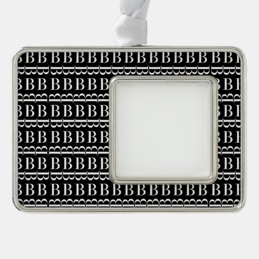 モノグラムイニシャルレターB シルバープレートフレームオーナメント (正面)