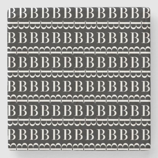 モノグラムイニシャルレターB ストーンコースター (正面)