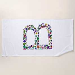 モノグラムイニシャルレターB ビーチタオル