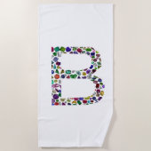 モノグラムイニシャルレターB ビーチタオル (正面)