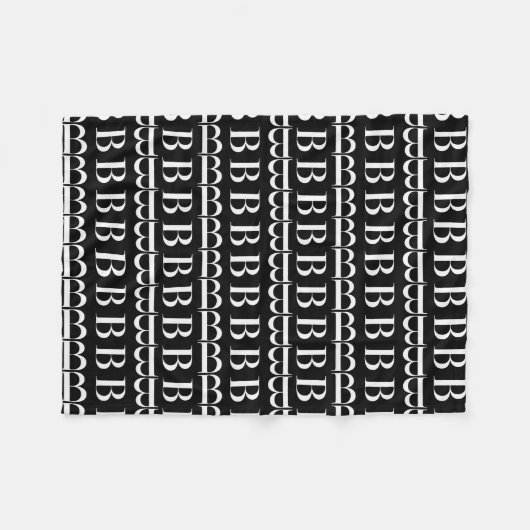 モノグラムイニシャルレターB フリースブランケット (正面(横))