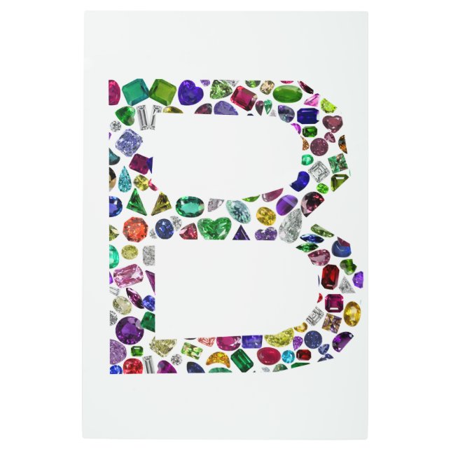 モノグラムイニシャルレターB メタルプリント (正面)