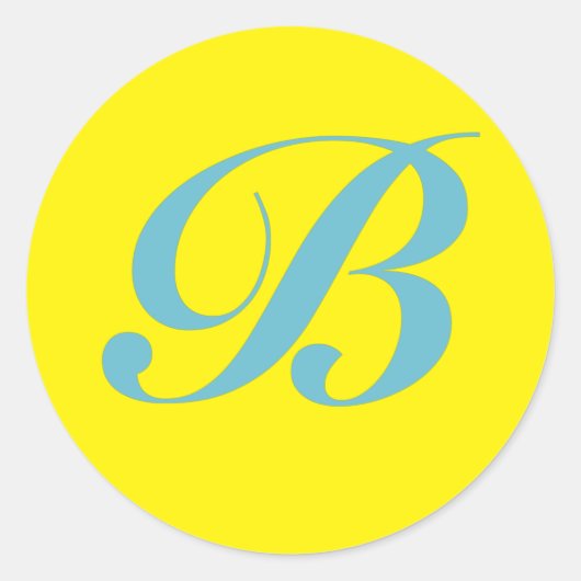 モノグラムイニシャルレターB ラウンドシール (正面)