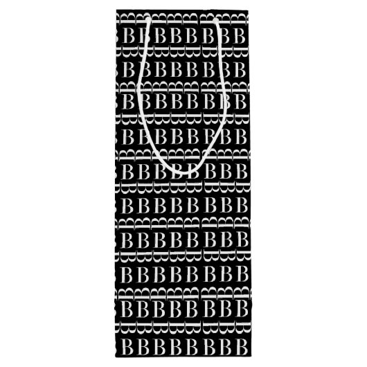 モノグラムイニシャルレターB ワインギフトバッグ (裏面)