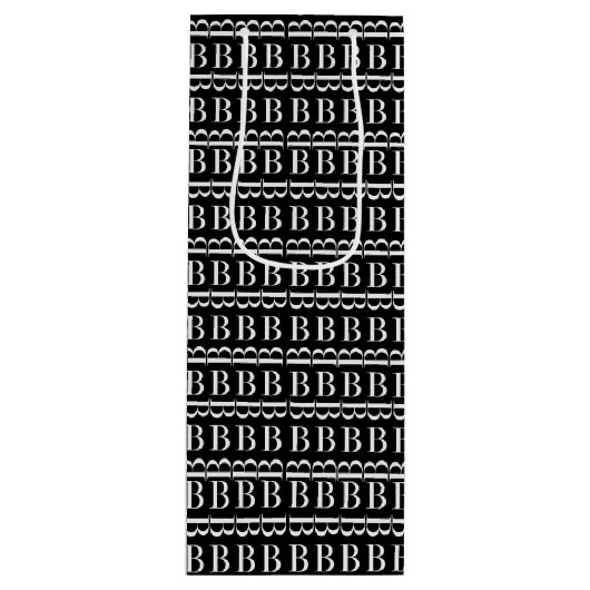 モノグラムイニシャルレターB ワインギフトバッグ (正面)