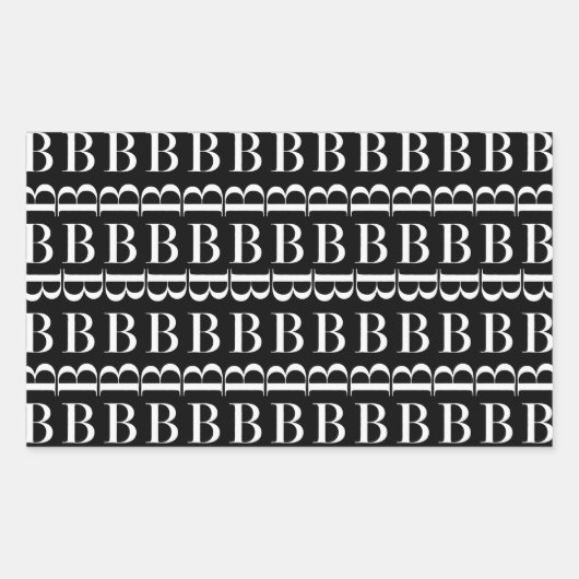 モノグラムイニシャルレターB 長方形シール (正面)