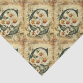 モノグラムイニシャルレターCヴィンテージデイジースケッチ 薄葉紙 (詳細)