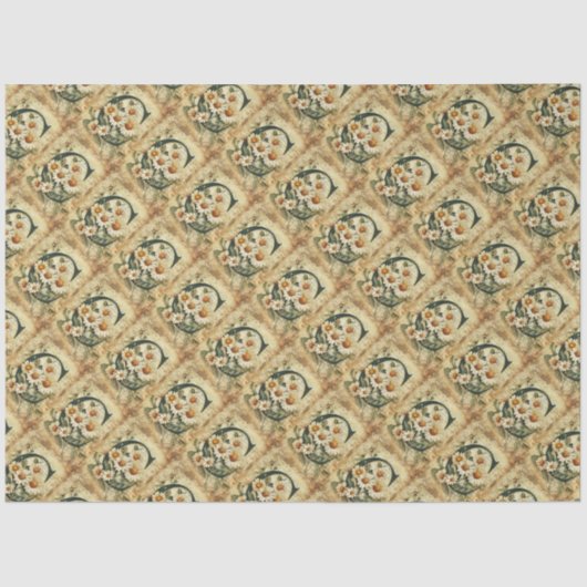 モノグラムイニシャルレターCヴィンテージデイジースケッチ 薄葉紙 (正面)