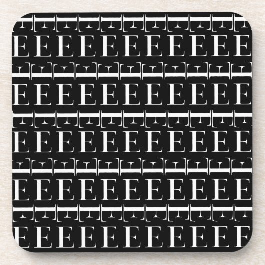 モノグラムイニシャルレターE コースター (正面)