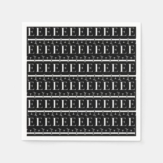 モノグラムイニシャルレターE スタンダードカクテルナプキン (正面)