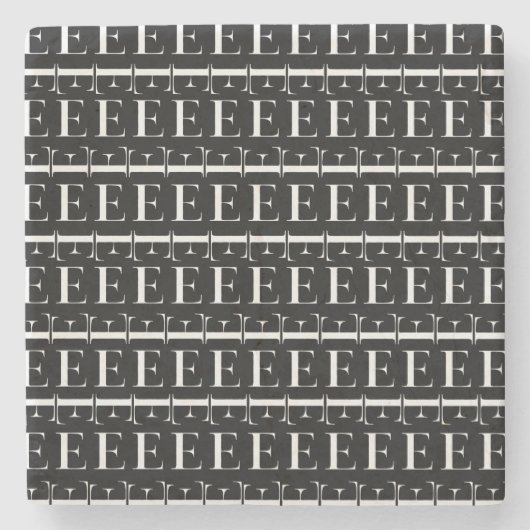 モノグラムイニシャルレターE ストーンコースター (正面)