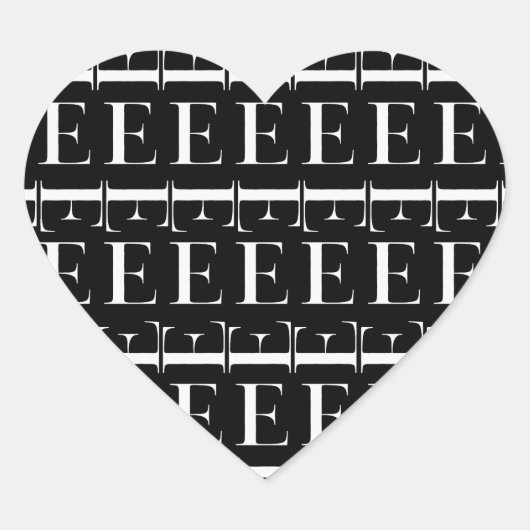 モノグラムイニシャルレターE ハートシール (正面)