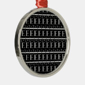 モノグラムイニシャルレターE メタルオーナメント (右)