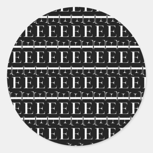 モノグラムイニシャルレターE ラウンドシール (正面)