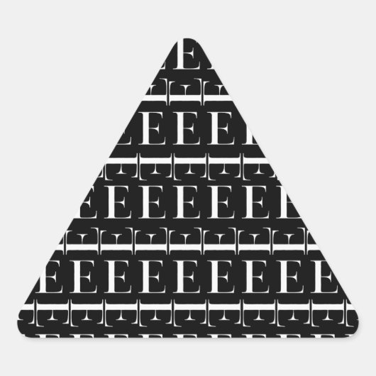 モノグラムイニシャルレターE 三角形シール (正面)