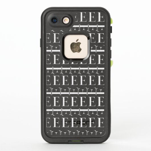 モノグラムイニシャルレターE LifeProof iPhoneケース (裏面)