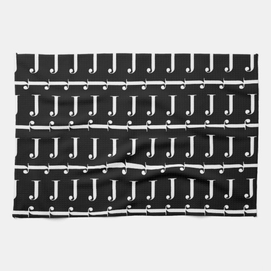 モノグラムイニシャルレターJ キッチンタオル (横)